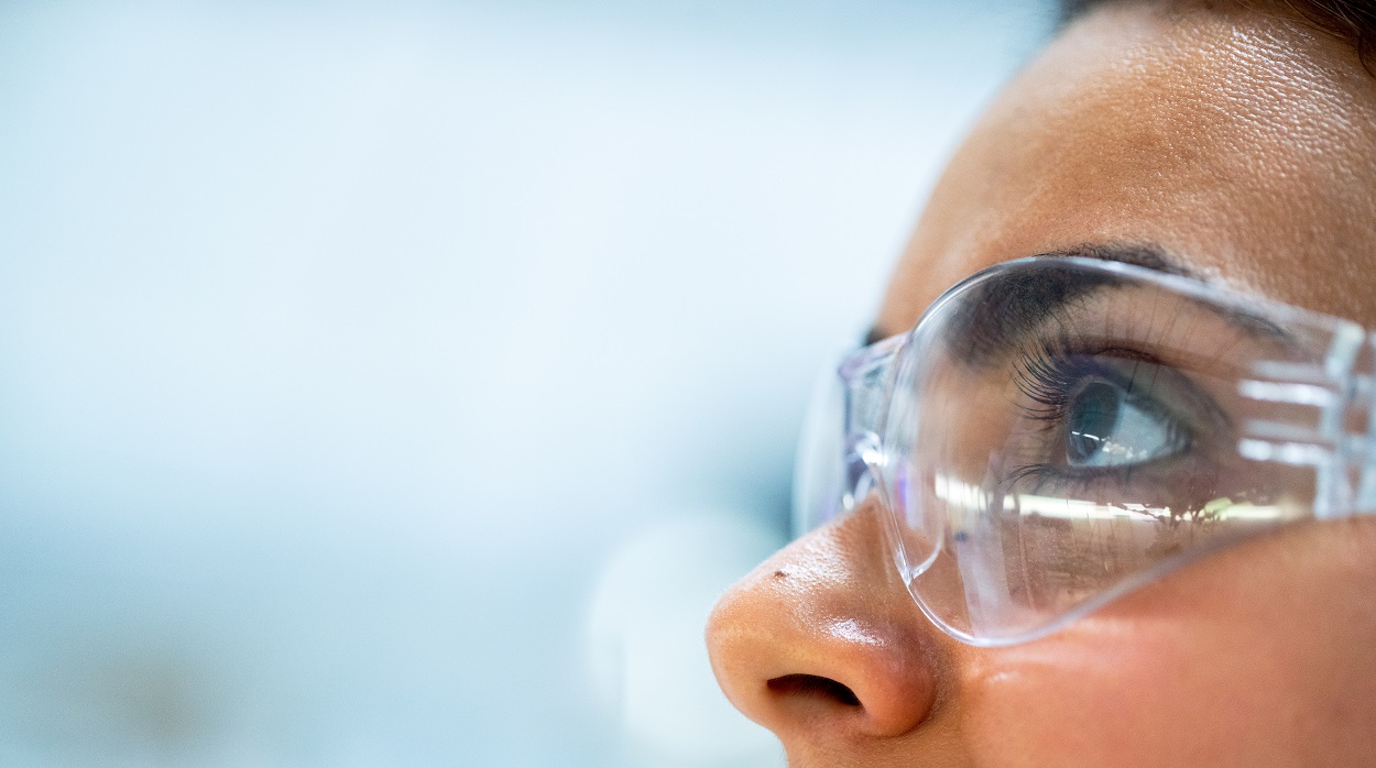 Woman, Safety Goggles