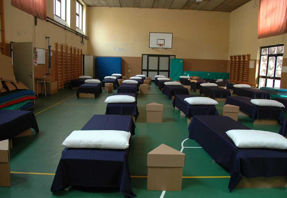 Corrugated beds in use 