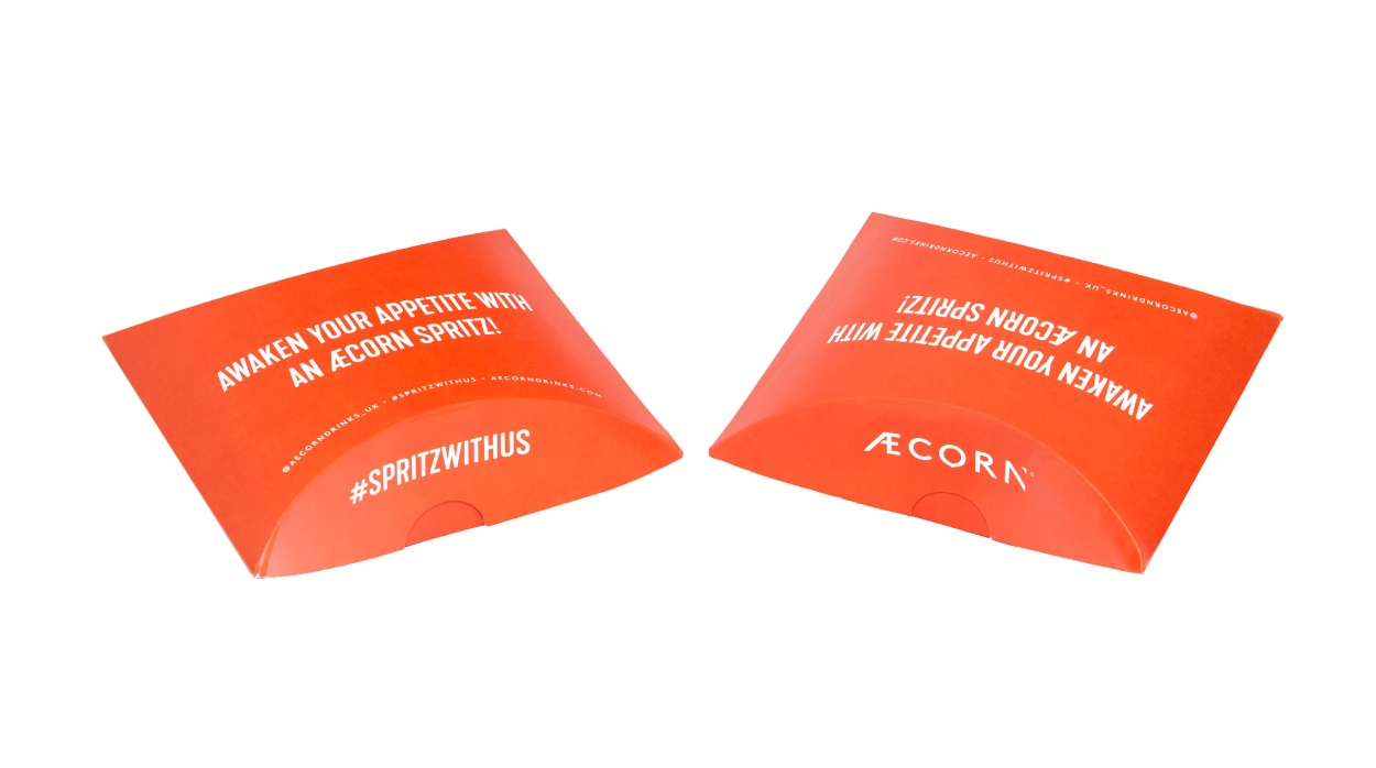 Aecorn Drinks Pillow Box Packaging