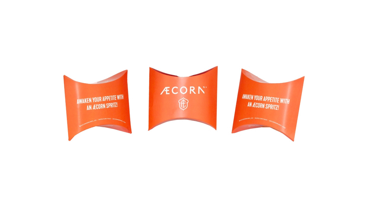 Aecorn Drinks Pillow Box Packaging