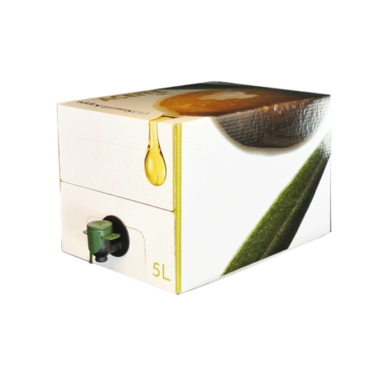 Bag-in-Box générique 5 litres huile d'olive avec robinet vitop noir et vert