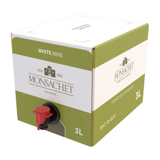 Emballage Bag-in-Box pour vin blanc homologué FFP Amazon avec bouchon VITOP apparant