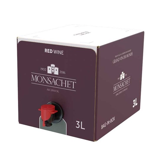 Emballage Bag-in-Box pour vin rouge homologué FFP Amazon avec bouchon VITOP apparant