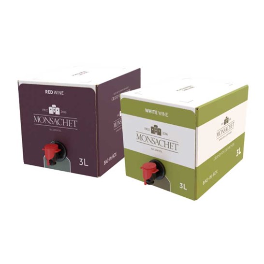 Emballage Bag-in-Box 3L pour vin rouge et blanc