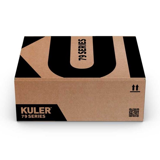 Emballage pour chaussures en carton brun avec impression en noir fermé