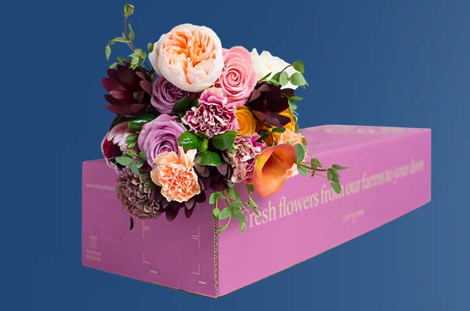 Blumenstrauß auf Blumenverpackung 