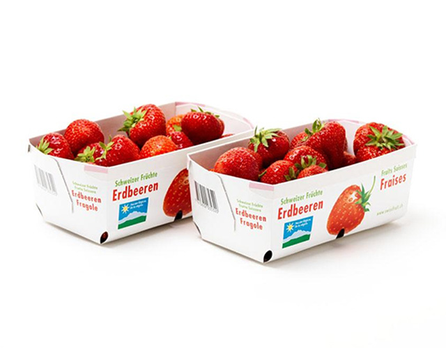 Pappschale mit Erdbeeren