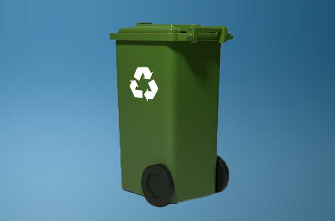 Verpackungsrecycling grüne Tonne