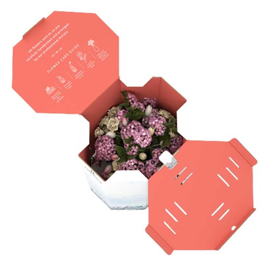 Ottekantet emballage til blomster