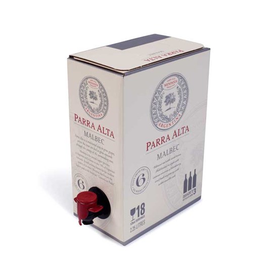 Bag-in-Box 2,25 litros vino tinto Malbec con Vitop Original negro y rojo