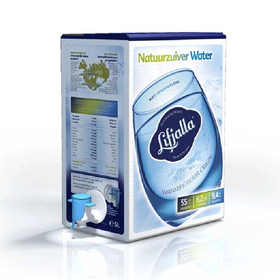 Bag-in-Box 3 litros agua Lifialla con grifo Vitop blanco y azul claro