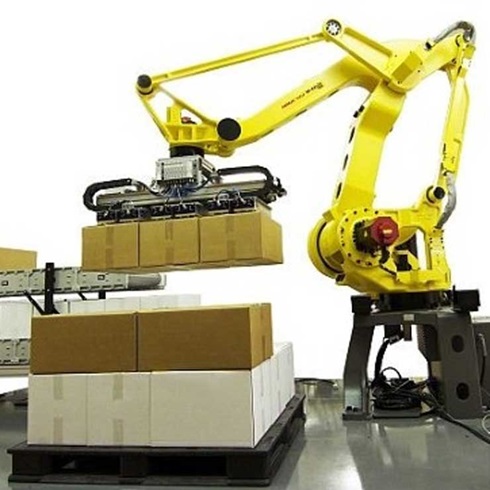 Bras robotisé pour palettiser jusqu'à 3 emballage simultanément