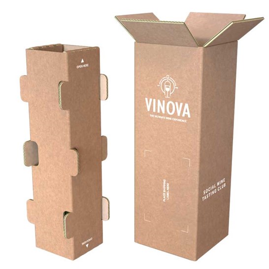 Emballage ecommerce avce calage intégré pour l'expédition d'une bouteille