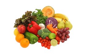 Présentation de tous types de fruits et légumes 