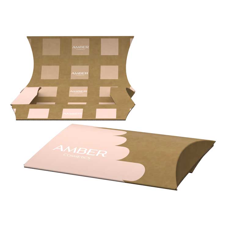 Emballage ecommerce en forme de sleeve pour des produits de beautés ouvert et fermé