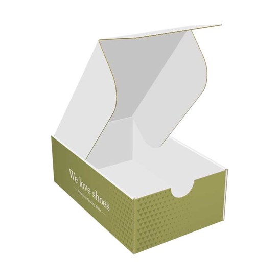 Emballage ecommerce en carton en forme de boite à chaussures ouverte