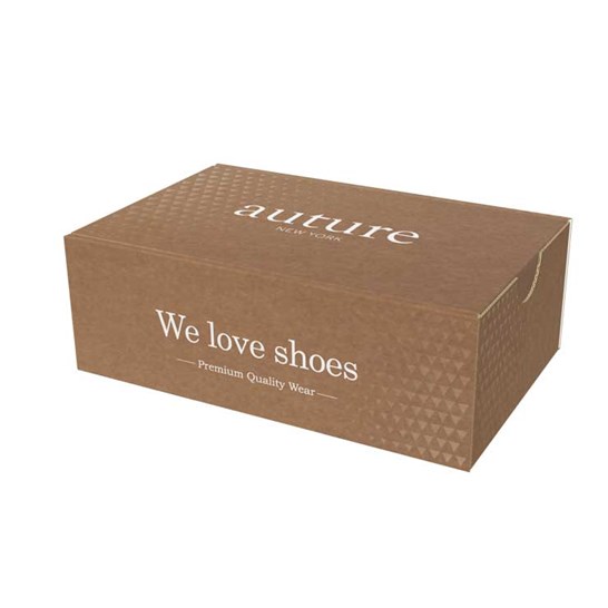 Emballage ecommerce en carton brun en forme de boite à chaussures