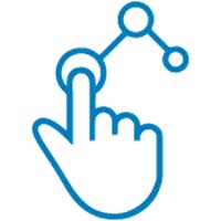 Icono de mano en navegación digital