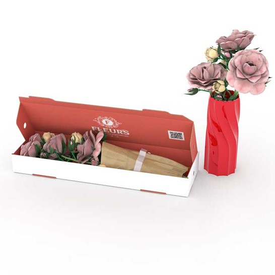 Karton wysyłkowy e-commerce na kwiaty, Opakowania dopasowane do skrzynki na listy