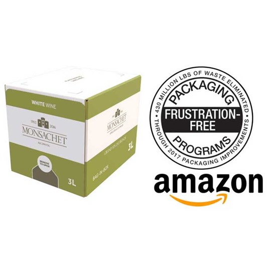 Amazon-certifierad frustrationsfri Förpackning, bag-in-box