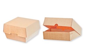 Empaque clamshell a base de papel para alimentos