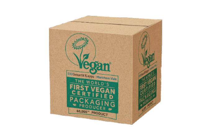 Vegan certified cardboard packaging box